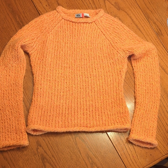 Arizona Jean Company Vibrant Orange Crew Neck Sweater - Picture 1 of 4